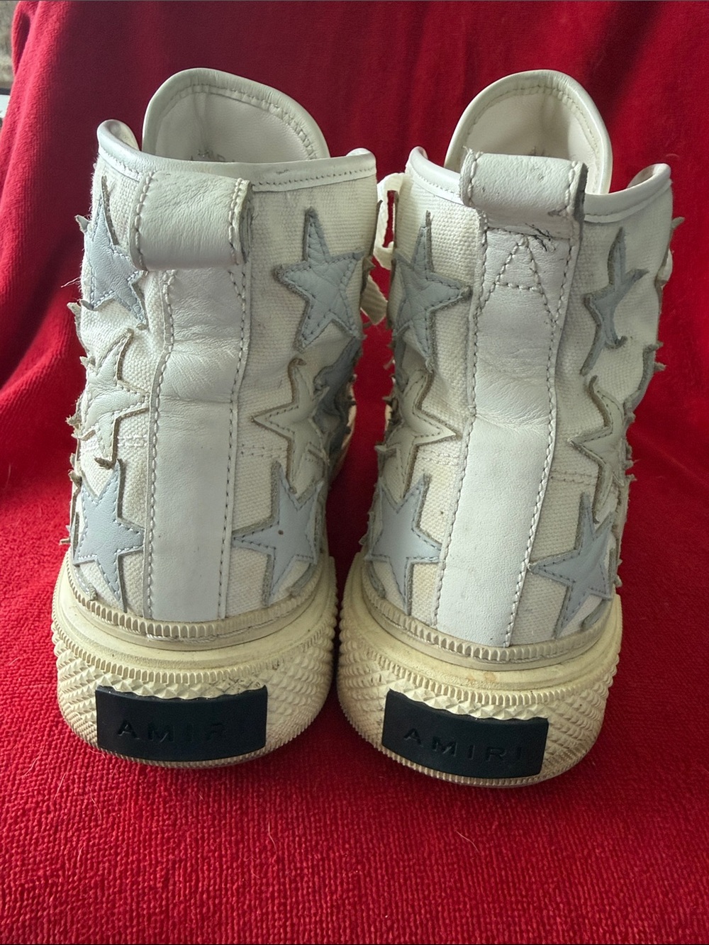 AMIRI  White High-Top Star-Embellished Sneakers - Picture 3 of 6
